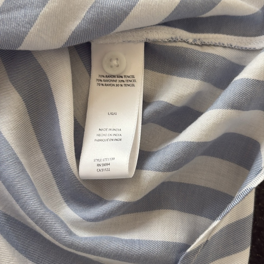 Beachlunchlounge Kenzie Stripe Button-Up Shirt Size large - Picture 6 of 8